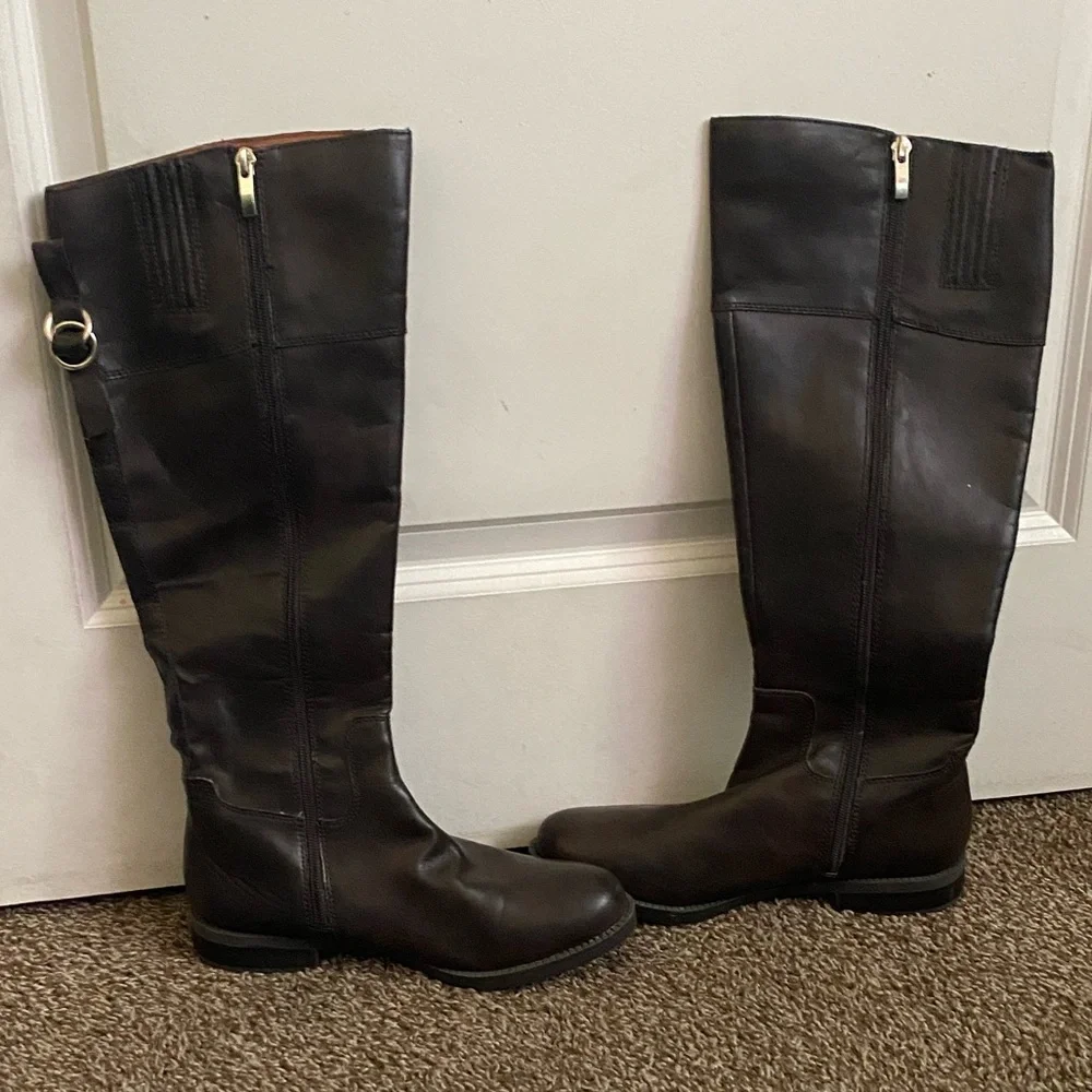 Franco Sarto Dark Brown Over the Knee Boots Size 7 1/2